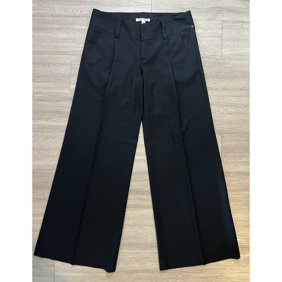 Alice + Olivia Wide Leg Black Dress Pants Women’s Size 4 Career Work Trousers - Picture 1 of 9